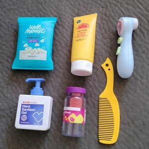 6 piece make believe home kit store necessities toy bundle